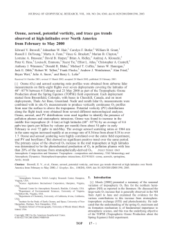 Ozone, aerosol, potential vorticity, and trace gas trends observed at