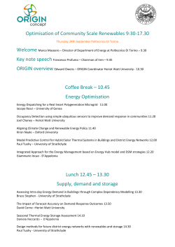 Thursday 24th September Politecnico Di Torino agenda1