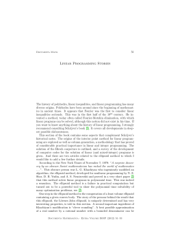 Linear Programming Stories