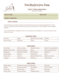 Food Restriction Form