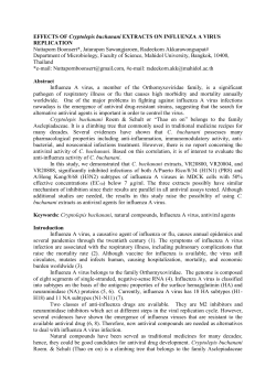 EFFECTS OF Cryptolepis buchanani EXTRACTS ON INFLUENZA A