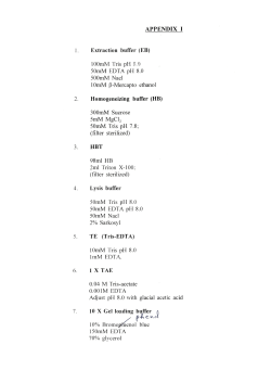 APPENDIX I Extraction buffer (EB) lOOmM Tris pH