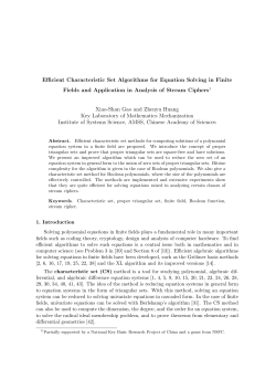 Efficient Characteristic Set Algorithms for Equation Solving in Finite