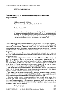 Carrier trapping in one-dimensional systems: example organic PDATS