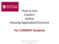 How to Use Loyola`s Online Housing Application/Contract