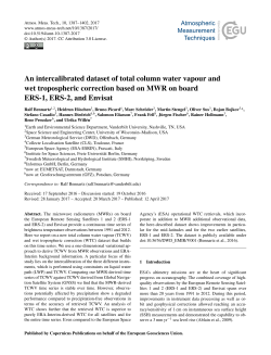 An intercalibrated dataset of total column water vapour and wet