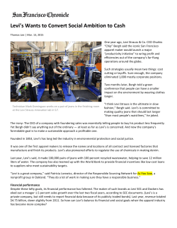 Levi`s Wants to Convert Social Ambition to Cash