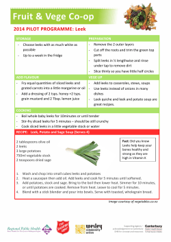 2014 PILOT PROGRAMME: Leek