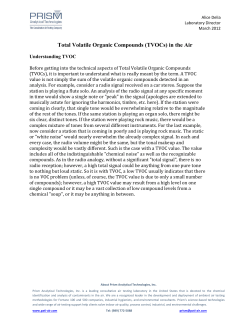 Total Volatile Organic Compounds (TVOCs) in the Air