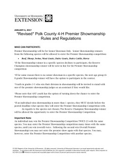 Premiere Showmanship Rules