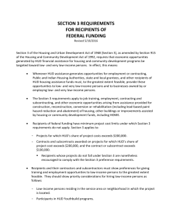 SECTION 3 REQUIREMENTS FOR RECIPIENTS OF FEDERAL