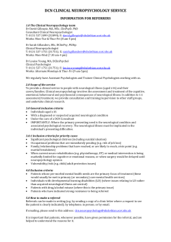 dcn clinical neuropsychology service