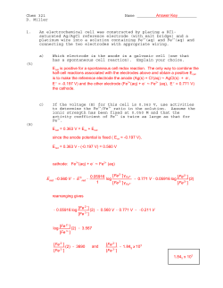 Chem 321 Name Answer Key D. Miller 1.845 x 103 1. An
