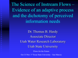 The Science of Instream Flows – Evidence of an adaptive process