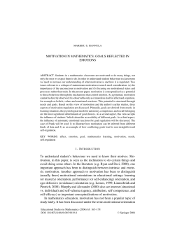 MOTIVATION IN MATHEMATICS: GOALS REFLECTED IN