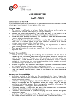 JOB DESCRIPTION CARE LEADER