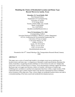 Modeling the Choice of Residential Location and Home Type