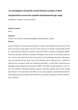 An Investigation of juvenile cranial thickness