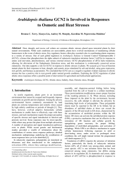 Arabidopsis thaliana, GCN2, Abiotic stress, Salinity, Heat