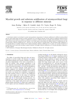 Mycelial growth and substrate acidification of ectomycorrhizal fungi