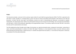Summary report per Focus Group Discussion