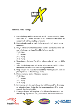 Minicross points scoring: 1. Each challenge within the track is worth