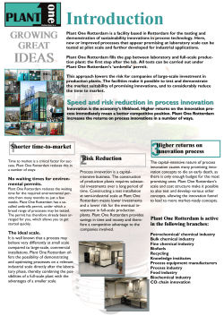 Introduction - Plant One Rotterdam