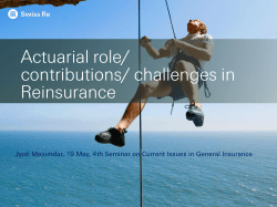 Actuarial role/ contributions/ challenges in Reinsurance