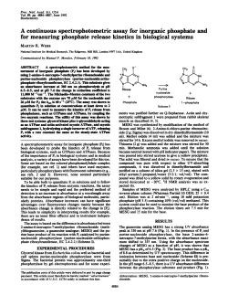 A continuous spectrophotometric assay for inorganic phosphate and