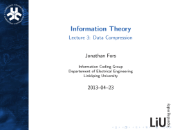 Information Theory - Lecture 3: Data Compression