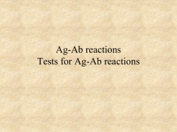 Nature of Ag/Ab Reactions