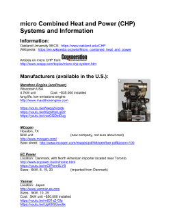 micro Combined Heat and Power