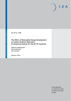 The Effect of Renewable Energy Development on Carbon
