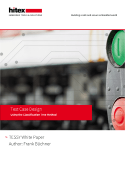 Test Case Design Using The Classification Tree Method