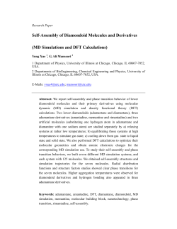 Self-Assembly of Diamondoid Molecules and