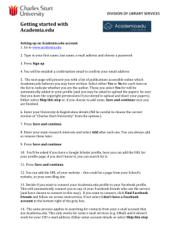 DIVISION OF LIBRARY SERVICES Getting started with Academia.edu