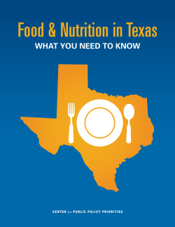 Food and Nutrition in Texas - Center for Public Policy Priorities