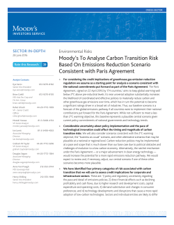 Moody`s To Analyse Carbon Transition Risk Based On Emissions
