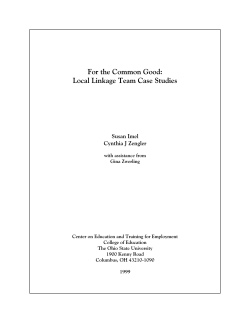 For the Common Good: Local Linkage Team Case Studies