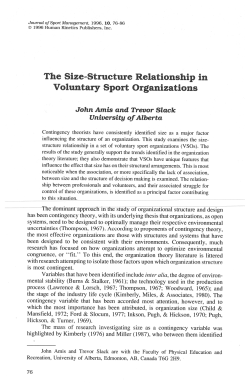 The Size-Structure Relationship in Voluntary Sport Organizations