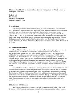 Effects of Place Identity on Common