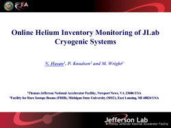 (contd.) Helium Inventory Monitoring