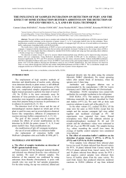 The Influence Of Samples Incubation On Detection Of PLRV