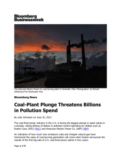 Coal-Plant Plunge Threatens Billions in