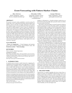 Event Forecasting with Pattern Markov Chains