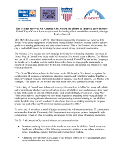 Des Moines receives All-America City Award for efforts to improve