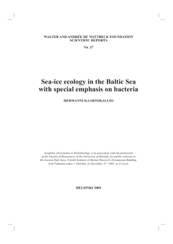 Sea-ice ecology in the Baltic Sea with special emphasis on bacteria