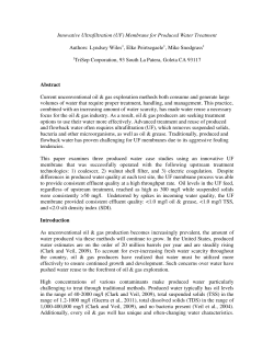 Innovative Ultrafiltration (UF) Membrane for Produced Water