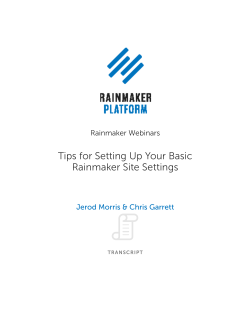 Tips for Setting Up Your Basic Rainmaker Site