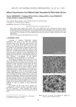 Silicon Nanostructures For Efficient Light